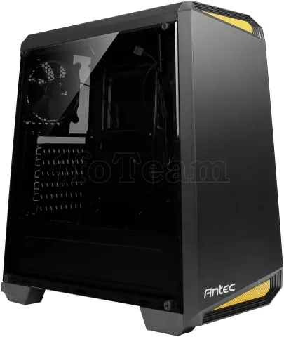 Photo de Boitier Moyen Tour ATX Antec NX100 avec panneau vitré (Noir/Jaune)