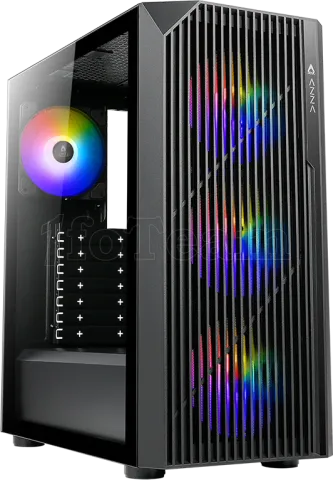 Photo de Boitier Moyen Tour ATX Azza Source RGB avec panneau vitré (Noir)