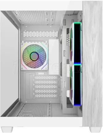 Photo de Boitier Moyen Tour ATX Cooler Master Elite 481 Wood avec panneau vitré (Blanc)