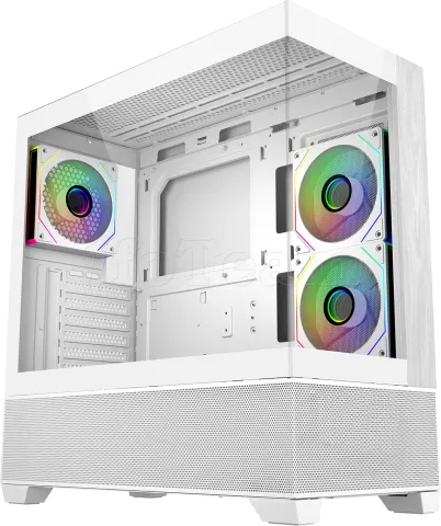 Photo de Boitier Moyen Tour ATX Cooler Master Elite 690 Wood RGB avec panneaux vitrés (Blanc)