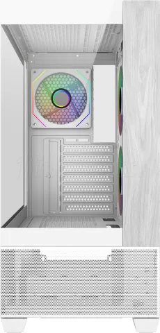 Photo de Boitier Moyen Tour ATX Cooler Master Elite 690 Wood RGB avec panneaux vitrés (Blanc)
