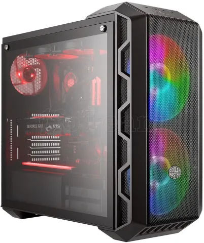 Photo de Boitier Moyen Tour ATX Cooler Master MasterCase H500 aRGB avec panneau vitré (Noir)