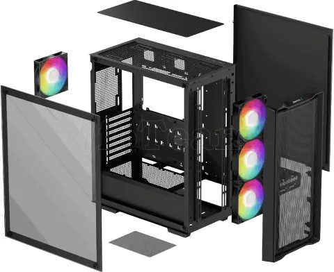 Photo de Boitier Moyen Tour ATX DeepCool CC560 Mesh V2 RGB avec panneau vitré (Noir)