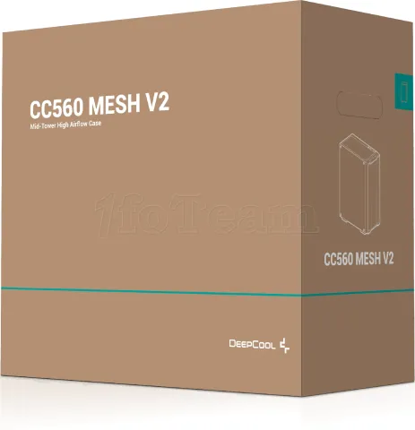 Photo de Boitier Moyen Tour ATX DeepCool CC560 Mesh V2 RGB avec panneau vitré (Noir)