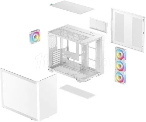Photo de Boitier Moyen Tour ATX DeepCool CG530U 4F RGB avec panneaux vitrés (Blanc)