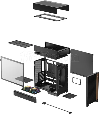 Photo de Boitier Moyen Tour ATX DeepCool CL660 RGB avec panneau vitré (Noir)