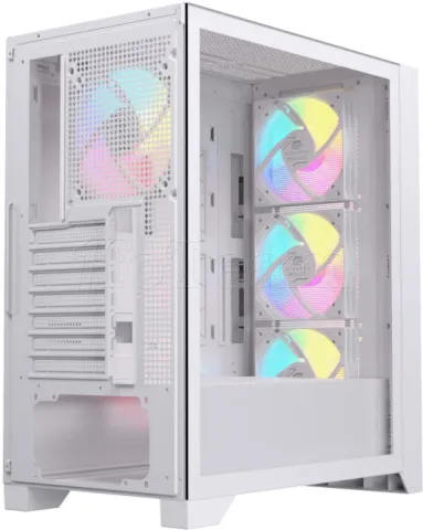Photo de Boitier Moyen Tour ATX Einarex P600 RGB avec panneau vitré (Blanc)