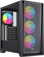 Photo de Boitier Moyen Tour ATX Einarex P600 RGB avec panneau vitré (Noir)