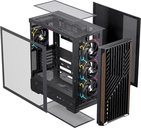 Photo de Boitier Moyen Tour ATX Einarex P800 RGB avec panneau vitré (Noir)