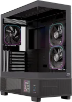 Photo de Boitier Moyen Tour ATX Einarex S501D RGB avec panneaux vitrés (Noir)