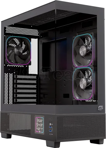 Photo de Boitier Moyen Tour ATX Einarex S501D RGB avec panneaux vitrés (Noir)