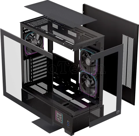 Photo de Boitier Moyen Tour ATX Einarex S501D RGB avec panneaux vitrés (Noir)