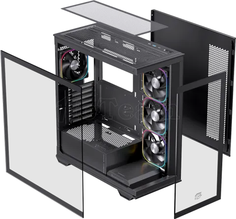 Photo de Boitier Moyen Tour ATX Einarex S700 RGB avec panneau vitré (Noir)