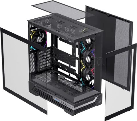 Photo de Boitier Moyen Tour ATX Einarex S800 RGB avec panneaux vitrés (Noir)