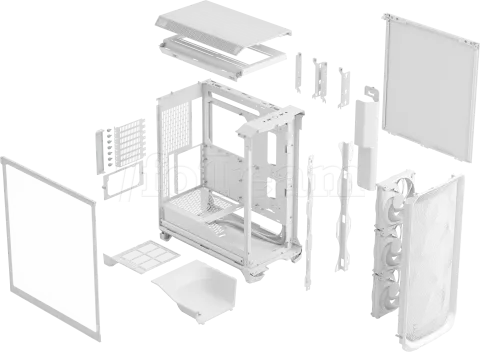 Photo de Boitier Moyen Tour ATX Fractal Design Meshify 3 avec panneau vitré (Blanc)