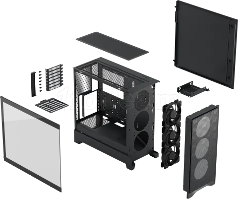 Photo de Boitier Moyen Tour ATX Fractal Design Pop 2 Air avec panneau vitré (Noir)