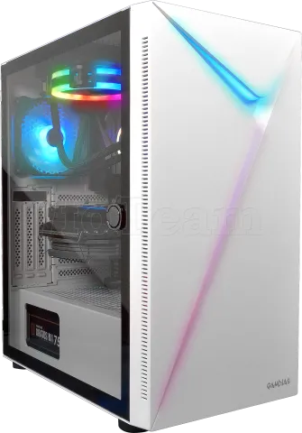 Photo de Boitier Moyen Tour ATX Gamdias Argus E4 Elite RGB avec panneau vitré (Blanc)