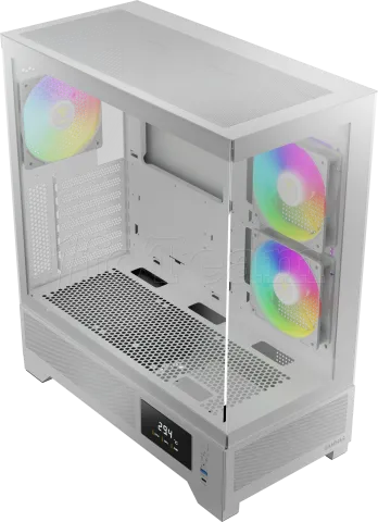 Photo de Boitier Moyen Tour ATX Gamdias Atlas M1 RGB avec panneaux vitrés (Blanc)