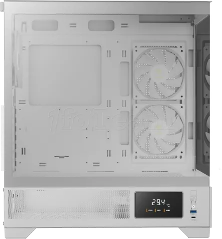 Photo de Boitier Moyen Tour ATX Gamdias Atlas M1 RGB avec panneaux vitrés (Blanc)