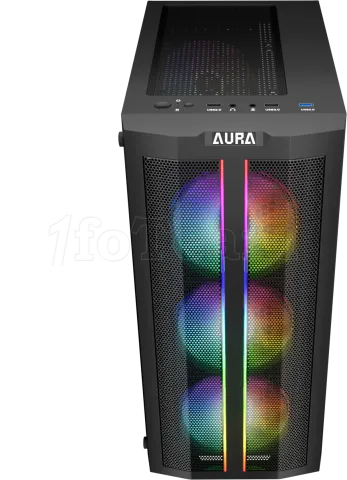 Photo de Boitier Moyen Tour ATX Gamdias Aura GC3 Elite RGB avec panneaux vitrés (Noir)