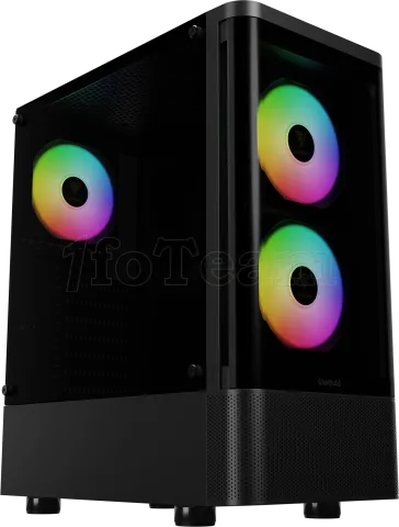 Photo de Boitier Moyen Tour ATX Gamdias Talos E3 CG RGB avec panneaux vitrés (Noir)