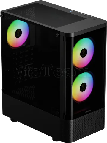 Photo de Boitier Moyen Tour ATX Gamdias Talos E3 CG RGB avec panneaux vitrés (Noir)