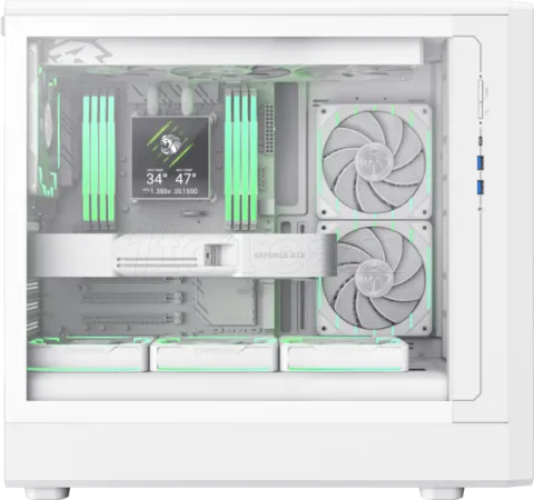 Photo de Boitier Moyen Tour ATX Gamemax Claw 460 Wood avec panneau vitré (Blanc)