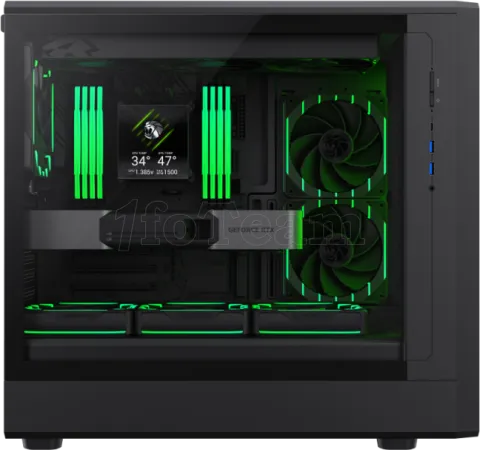 Photo de Boitier Moyen Tour ATX Gamemax Claw 460 Wood avec panneau vitré (Noir)