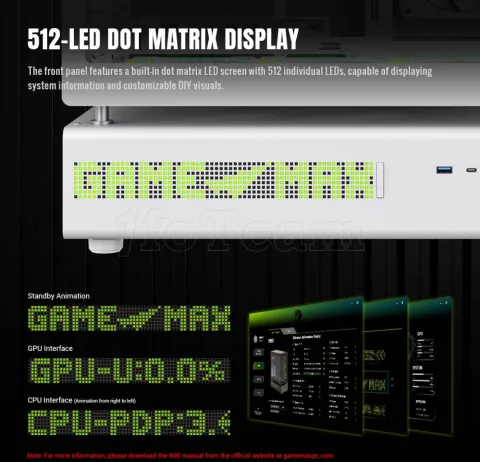 Photo de Boitier Moyen Tour ATX Gamemax N90 ARGB  avec panneaux vitrés (Blanc)