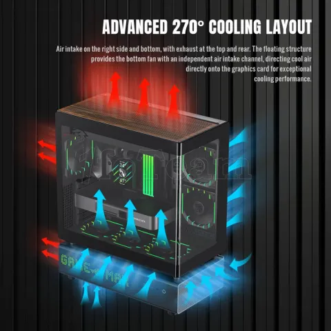 Photo de Boitier Moyen Tour ATX Gamemax N90  ARGB  avec panneaux vitrés (Noir)