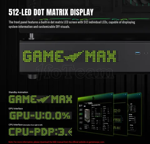 Photo de Boitier Moyen Tour ATX Gamemax N90  ARGB  avec panneaux vitrés (Noir)