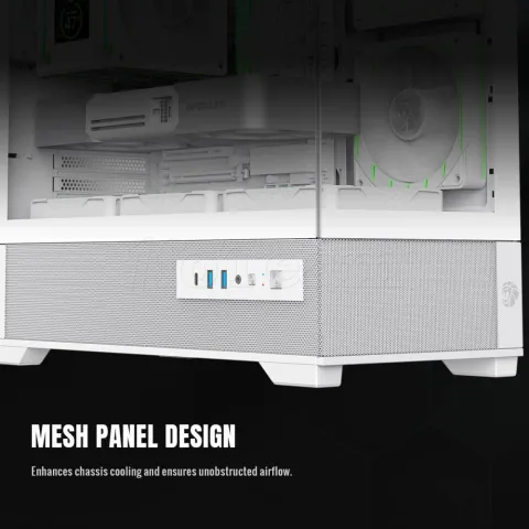 Photo de Boitier Moyen Tour ATX Gamemax Vista 2 ARGB  avec panneaux vitrés (Blanc)