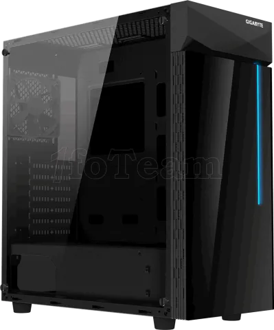 Photo de Boitier Moyen Tour ATX Gigabyte C200 Glass RGB avec panneau vitré (Noir)