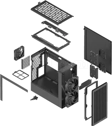 Photo de Boitier Moyen Tour ATX HAVN BF 360 Flow avec panneau vitré (Noir)