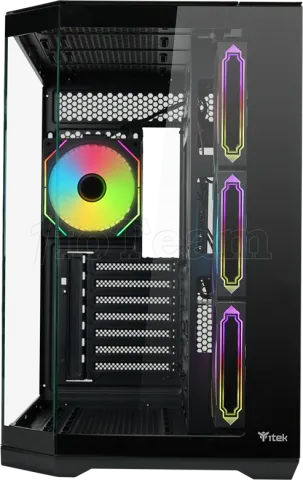 Photo de Boitier Moyen Tour ATX iTek Dark Cave Aku RGB avec panneaux vitrés (Noir)