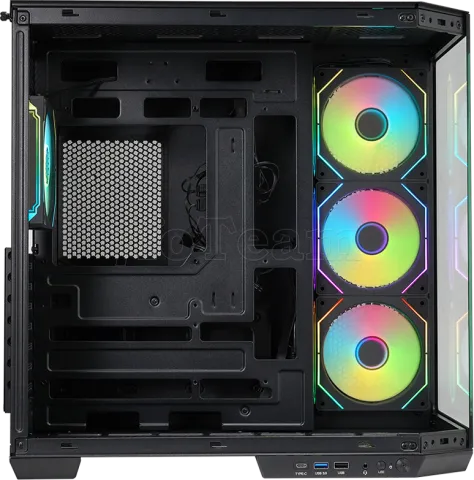 Photo de Boitier Moyen Tour ATX iTek Dark Cave Aku RGB avec panneaux vitrés (Noir)