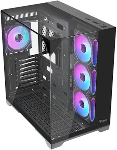 Photo de Boitier Moyen Tour ATX iTek Dark Cave Pano RGB avec panneaux vitrés (Noir)