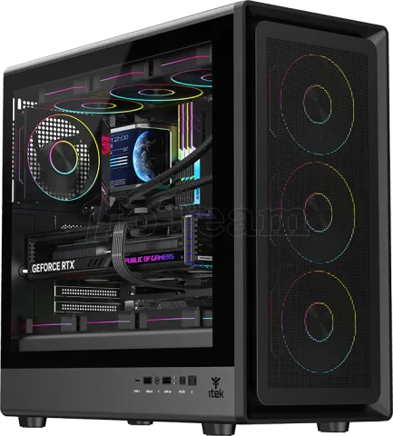 Photo de Boitier Moyen Tour ATX iTek  Meshcore 36B ARGB avec panneau vitré (Noir)
