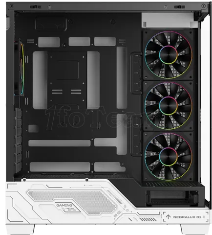 Photo de Boitier Moyen Tour ATX iTek Nebralux 01 ARGB avec panneaux vitrés (Noir/Blanc)