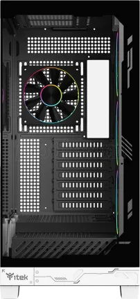 Photo de Boitier Moyen Tour ATX iTek Nebralux 01 ARGB avec panneaux vitrés (Noir/Blanc)