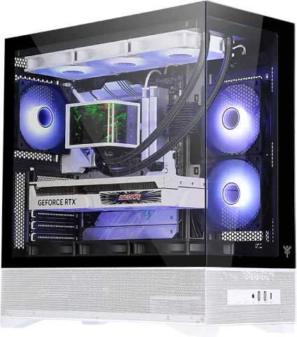 Photo de Boitier Moyen Tour ATX iTek Showbui 37 WB ARGB avec panneaux vitrés (Blanc)