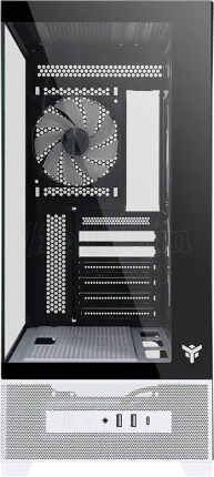 Photo de Boitier Moyen Tour ATX iTek Showbui 37 WB ARGB avec panneaux vitrés (Blanc)