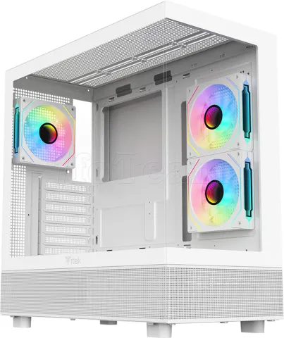Photo de Boitier Moyen Tour ATX iTek Showbui 42 RGB avec panneaux vitrés (Blanc)