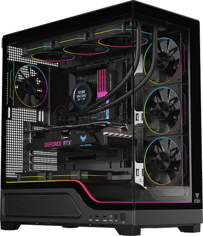 Photo de Boitier Moyen Tour ATX iTek Showbui Wave 82B ARGB avec panneaux vitrés (Noir)