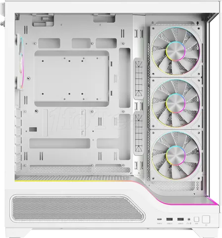 Photo de Boitier Moyen Tour ATX iTek Showbui Wave 82W ARGB avec panneaux vitrés (Blanc)