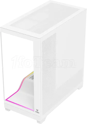 Photo de Boitier Moyen Tour ATX iTek Showbui Wave 82W ARGB avec panneaux vitrés (Blanc)
