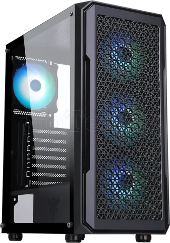 Photo de Boitier Moyen Tour ATX iTek Six Triangle RGB avec panneau vitré (Noir)