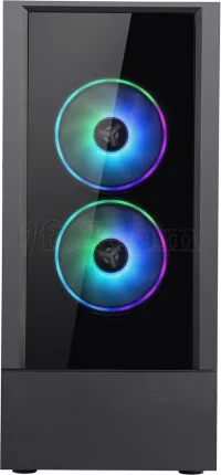 Photo de Boitier Moyen Tour ATX iTek Vertibra Q210 RGB avec panneaux vitrés (Noir)