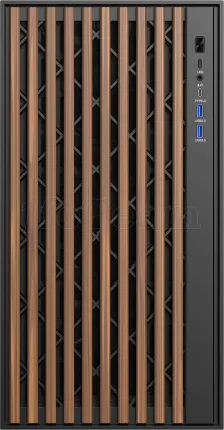 Photo de Boitier Moyen Tour ATX iTek Woody avec panneau vitré (Noir/Marron)