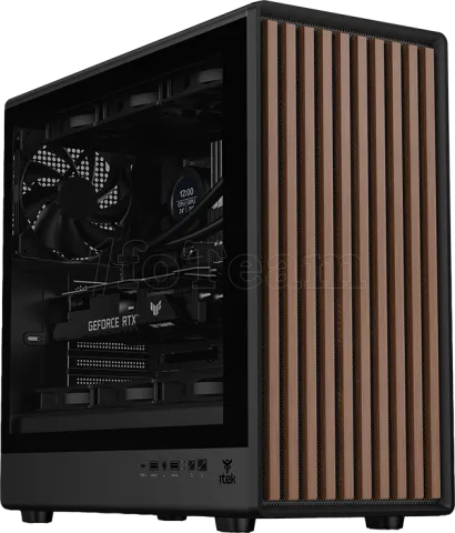 Photo de Boitier Moyen Tour ATX iTek Woody W2B ARGB avec panneau vitré (Noir)